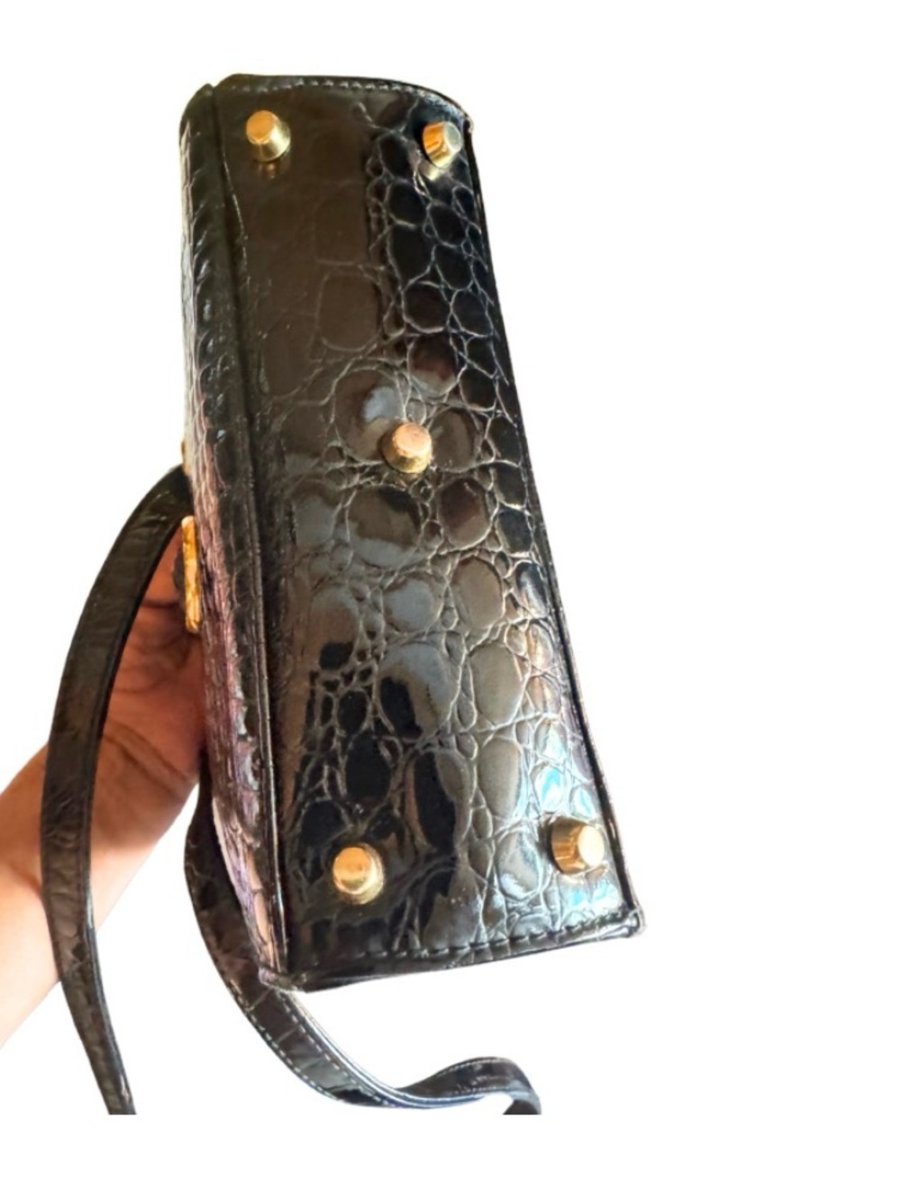 Vintage Versace Croc Embossed Crossbody - Picture 5 of 9